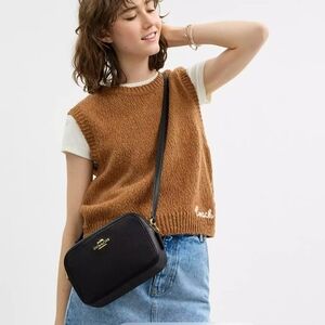 Coach Black Crossbody Bag with Gold Accents